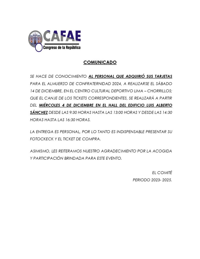 COMUNICADO-CANJE TICKETS FIESTA FIN DE AÑO